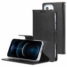 GOOSPERY Bravo Diary Crazy Horse Texture Horizontal Flip Leather Case with Bracket & Card Slot & Wallet For iPhone 13 Pro(Black) - 1