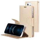 GOOSPERY Bravo Diary Crazy Horse Texture Horizontal Flip Leather Case with Bracket & Card Slot & Wallet For iPhone 13 Pro(Gold) - 1