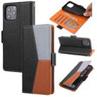 For iPhone 13 mini Litchi Texture Color Matching Horizontal Flip Leather Case with Card Slots & Holder & Wallet & Photo Frame (Black) - 1
