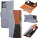 For iPhone 13 mini Litchi Texture Color Matching Horizontal Flip Leather Case with Card Slots & Holder & Wallet & Photo Frame (Grey) - 1