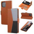 For iPhone 13 Pro Max Litchi Texture Color Matching Horizontal Flip Leather Case with Card Slots & Holder & Wallet & Photo Frame (Brown) - 1