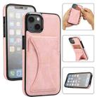 For iPhone 13 mini Ultra-thin Shockproof Protective Case with Holder & Metal Magnetic Function (Rose Gold) - 1