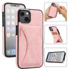 For iPhone 13 Ultra-thin Shockproof Protective Case with Holder & Metal Magnetic Function(Rose Gold) - 1