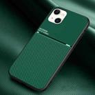 For iPhone 13 Classic Tilt Strip Grain Magnetic Shockproof PC + TPU Case(Green) - 1