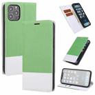 For iPhone 13 Pro Cross Texture Color Matching Strong Magnetic Horizontal Flip Leather Case with Card Slots & Holder & Wallet (Green) - 1