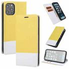 For iPhone 13 Pro Max Cross Texture Color Matching Strong Magnetic Horizontal Flip Leather Case with Card Slots & Holder & Wallet (Yellow) - 1