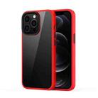 For iPhone 13 Pro Max Ming Shield Hybrid Frosted Transparent PC + TPU Scratchproof Shockproof Case (Red) - 1