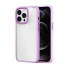 For iPhone 13 Pro Max Ming Shield Hybrid Frosted Transparent PC + TPU Scratchproof Shockproof Case (Purple) - 1