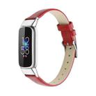 For Fitbit Luxe Leather Watch Band, Size:L(Red) - 1
