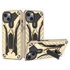 For iPhone 13 mini Shockproof TPU + PC Protective Case with Holder (Gold) - 1