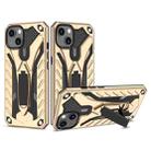 For iPhone 13 Shockproof TPU + PC Protective Case with Holder(Gold) - 1