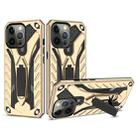 For iPhone 13 Pro Shockproof TPU + PC Protective Case with Holder (Gold) - 1