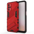 For OPPO A93s 5G Punk Armor 2 in 1 PC + TPU Shockproof Case with Invisible Holder(Red) - 1