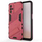 For OPPO A93s 5G Punk Armor 2 in 1 PC + TPU Shockproof Case with Invisible Holder(Light Red) - 1