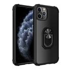 For iPhone 11 Pro Shockproof  PC + TPU Protective Case with 360 Degree Rotating Ring Holder(Black) - 1