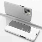 For iPhone 13 mini Plated Mirror Horizontal Flip Leather Case with Holder (Silver) - 1