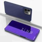 For iPhone 13 Pro Plated Mirror Horizontal Flip Leather Case with Holder (Purple Blue) - 1