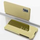 Plated Mirror Horizontal Flip Leather Case with Holder For OnePlus Nord 2 5G(Gold) - 1