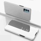 Plated Mirror Horizontal Flip Leather Case with Holder For OnePlus N200 5G(Silver) - 1