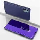 Plated Mirror Horizontal Flip Leather Case with Holder For OnePlus N200 5G(Purple Blue) - 1