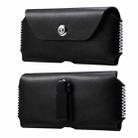 Fashion Leather Mobile Phone Leather Case Waist Bag For 5.8-6.1 inch Phones(Black) - 1