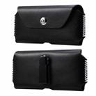 Fashion Leather Mobile Phone Leather Case Waist Bag For 6.7-6.9 inch Phones(Black) - 1
