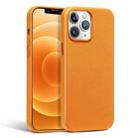 R-JUST Shockproof Magnetic Cowhide Leather Magsafe Case For iPhone 13 mini(Yellow) - 1