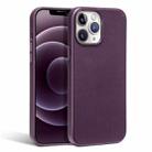 R-JUST Shockproof Magnetic Cowhide Leather Magsafe Case For iPhone 13 mini(Purple) - 1