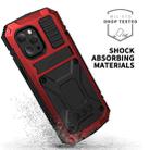For iPhone 13 mini R-JUST Shockproof Waterproof Dust-proof Metal + Silicone Protective Case with Holder (Red) - 3