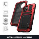 For iPhone 13 mini R-JUST Shockproof Waterproof Dust-proof Metal + Silicone Protective Case with Holder (Red) - 5