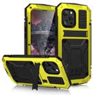 For iPhone 13 Pro Max R-JUST Shockproof Waterproof Dust-proof Metal + Silicone Protective Case with Holder (Yellow) - 1