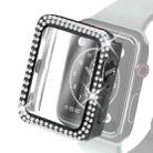 Electroplating PC Double Rows Diamond Protective Case with Tempered Glass Film For Apple Watch Series 3 & 2 & 1 38mm(Black) - 1