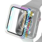 Electroplating PC Double Rows Diamond Protective Case with Tempered Glass Film For Apple Watch Series 3 & 2 & 1 42mm(Colorful) - 1