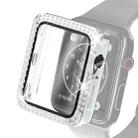 Electroplating PC Double Rows Diamond Protective Case with Tempered Glass Film For Apple Watch Series 3 & 2 & 1 42mm(Silver) - 1