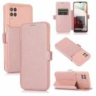 Push Window Double Buckle PU + Silicone Horizontal Flip Leather Case with Holder & Card Slot For Samsung Galaxy A12(Rose Gold) - 1