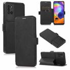 Push Window Double Buckle PU + Silicone Horizontal Flip Leather Case with Holder & Card Slot For Samsung Galaxy A31(Black) - 1