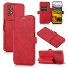 Push Window Double Buckle PU + Silicone Horizontal Flip Leather Case with Holder & Card Slot For Samsung Galaxy A32(Red) - 1