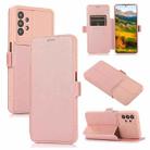 Push Window Double Buckle PU + Silicone Horizontal Flip Leather Case with Holder & Card Slot For Samsung Galaxy A32(Rose Gold) - 1