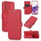 Push Window Double Buckle PU + Silicone Horizontal Flip Leather Case with Holder & Card Slot For Samsung Galaxy S20 5G(Red) - 1