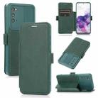 Push Window Double Buckle PU + Silicone Horizontal Flip Leather Case with Holder & Card Slot For Samsung Galaxy S20 5G(Green) - 1