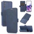 Push Window Double Buckle PU + Silicone Horizontal Flip Leather Case with Holder & Card Slot For Samsung Galaxy S20 5G(Blue) - 1