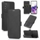 Push Window Double Buckle PU + Silicone Horizontal Flip Leather Case with Holder & Card Slot For Samsung Galaxy S20 5G(Black) - 1