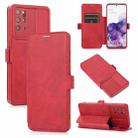 Push Window Double Buckle PU + Silicone Horizontal Flip Leather Case with Holder & Card Slot For Samsung Galaxy S20+ 5G(Red) - 1