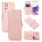 Push Window Double Buckle PU + Silicone Horizontal Flip Leather Case with Holder & Card Slot For Samsung Galaxy S20+ 5G(Rose Gold) - 1