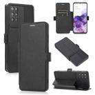 Push Window Double Buckle PU + Silicone Horizontal Flip Leather Case with Holder & Card Slot For Samsung Galaxy S20+ 5G(Black) - 1