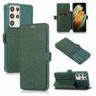 Push Window Double Buckle PU + Silicone Horizontal Flip Leather Case with Holder & Card Slot For Samsung Galaxy S21 Ultra 5G(Green) - 1