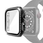 Electroplating PC Single Row Diamond Protective Case with Tempered Glass Film For Apple Watch Series 3 & 2 & 1 38mm(Black) - 1