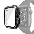 Electroplating PC Single Row Diamond Protective Case with Tempered Glass Film For Apple Watch Series 3 & 2 & 1 42mm(Black) - 1