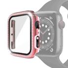 Electroplating PC Single Row Diamond Protective Case with Tempered Glass Film For Apple Watch Series 3 & 2 & 1 42mm(Rose Pink) - 1