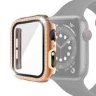 Electroplating PC Single Row Diamond Protective Case with Tempered Glass Film For Apple Watch Series 3 & 2 & 1 42mm(Rose Gold) - 1